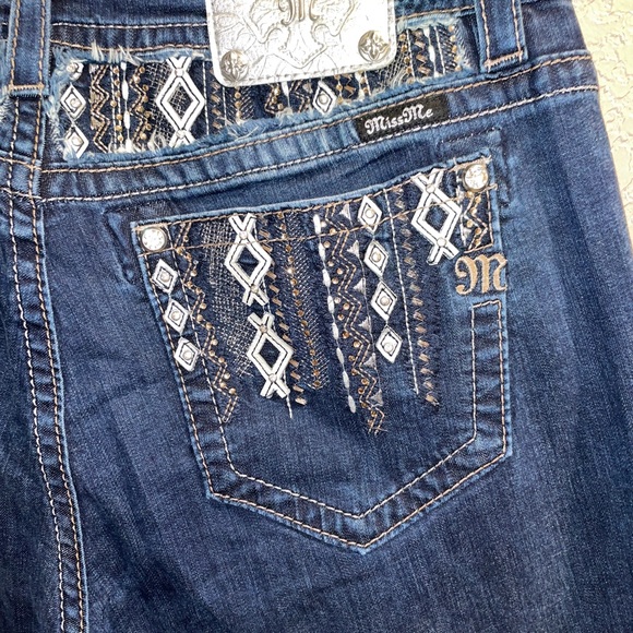 Miss me jeans je8188e2r size 33 mid rose easy boot jeans - Picture 2 of 10